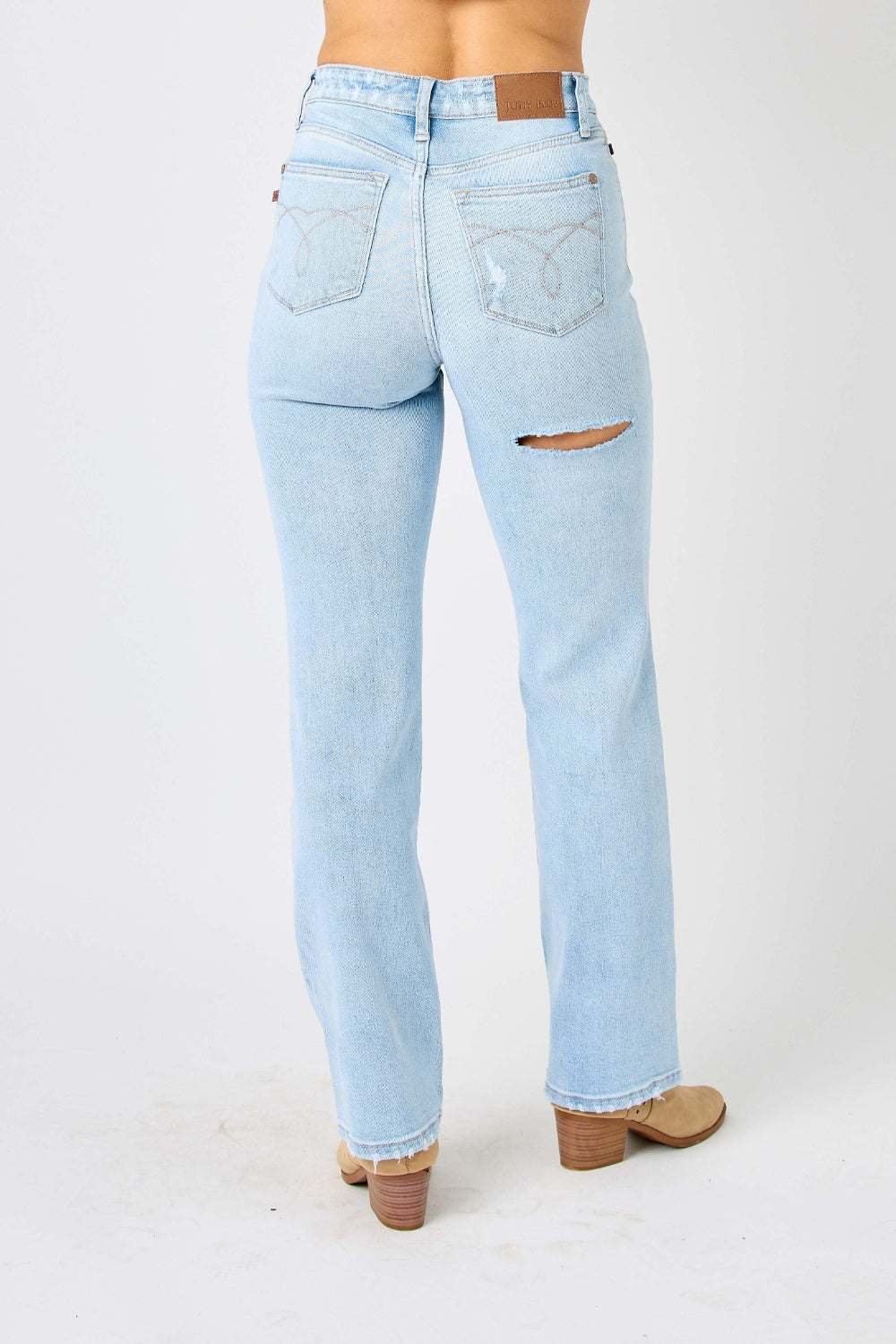 High Waist Distressed Jeans