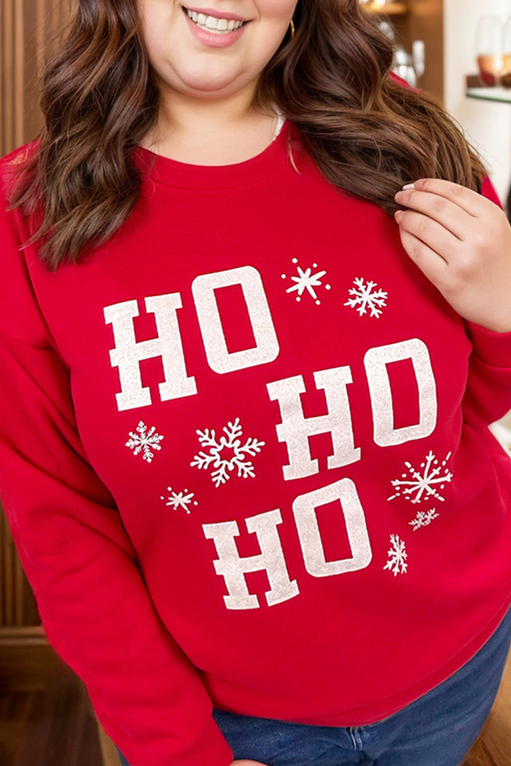 Fiery Red Christmas Plus Size Sweatshirt