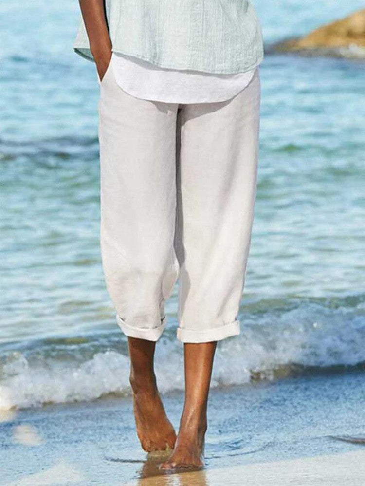 Linen All-Match Plus Size Pants for Women