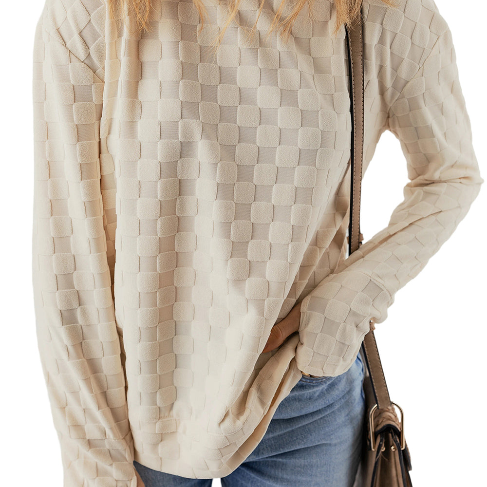 
                      
                        Beige Solid Textured Thumbhole Sleeve Top
                      
                    