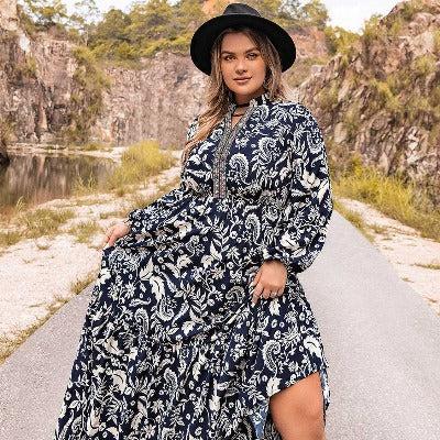 Long Sleeve Plus Size Maxi Dress