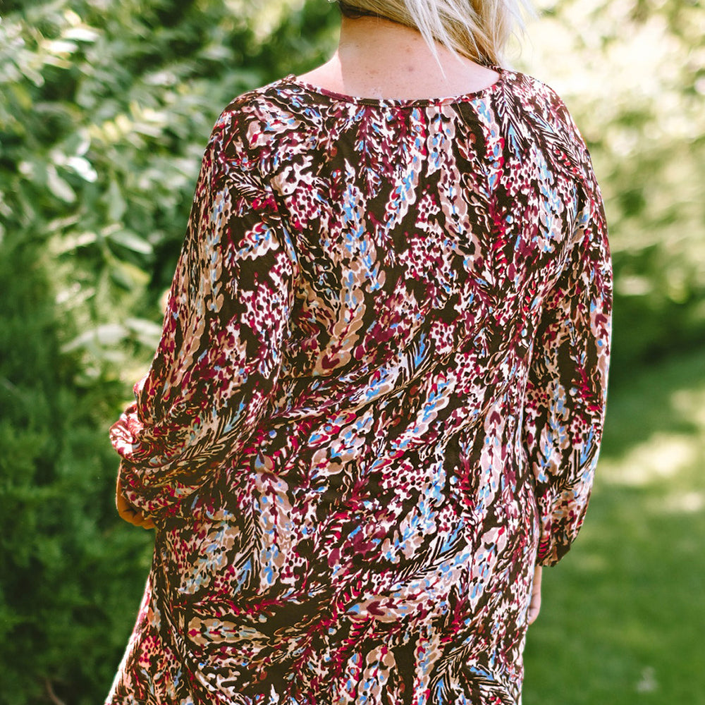 Fiery Red Plus Size Floral Print Mini Dress