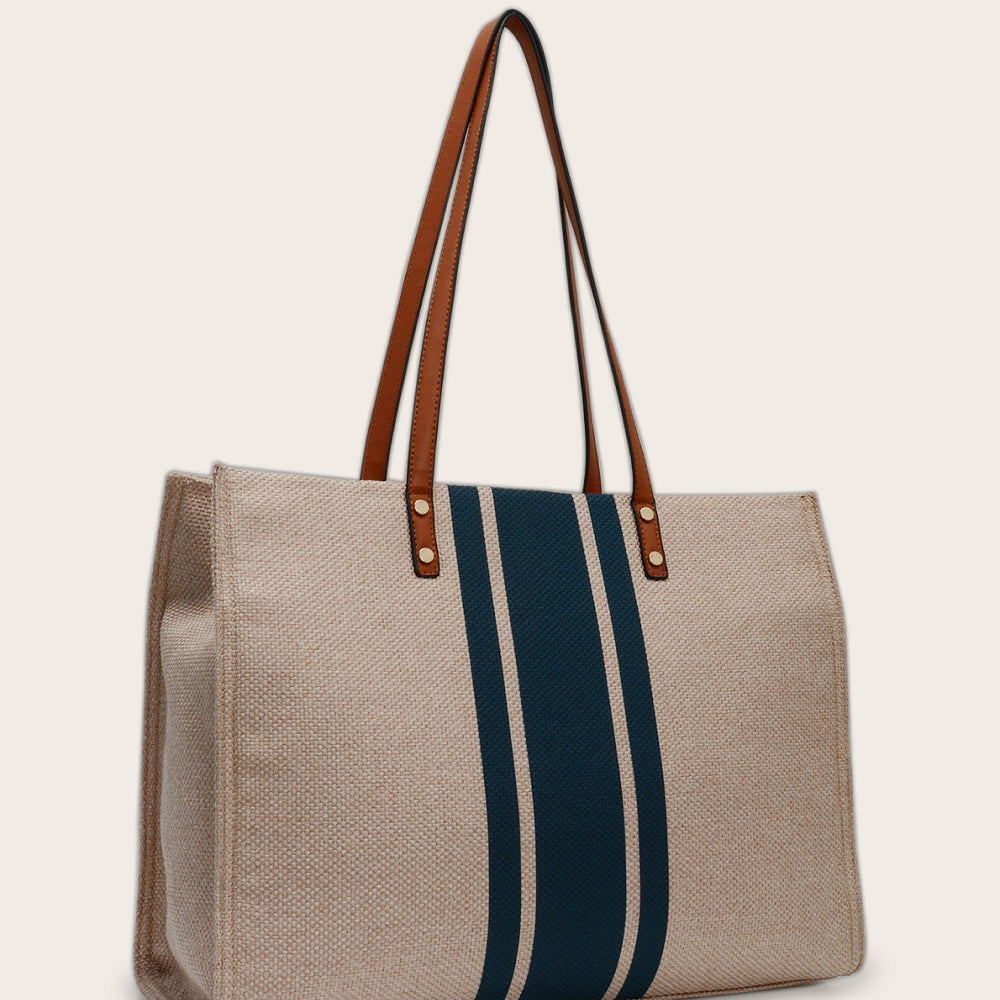 Chic Striped Tote Bag - Stylish Women's Handbag