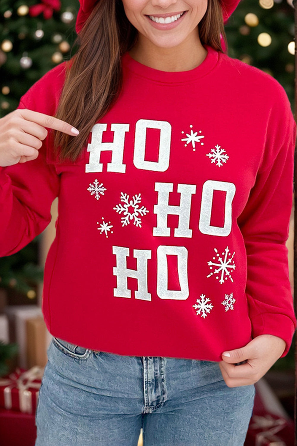 Fiery Red Christmas Plus Size Sweatshirt