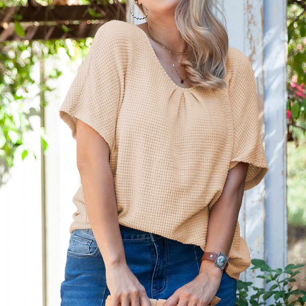 
                      
                        Beige Plus Size Tee with Guipure Lace Insert
                      
                    