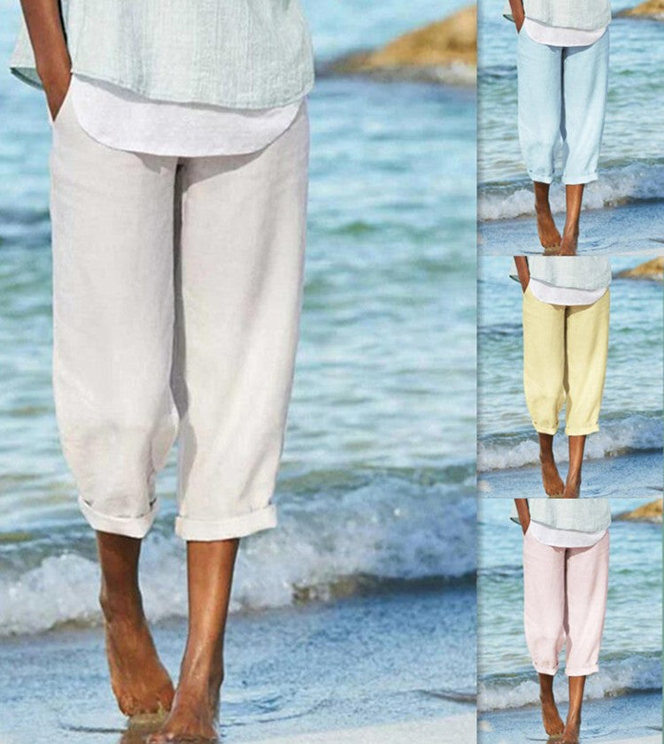 Linen All-Match Plus Size Pants for Women