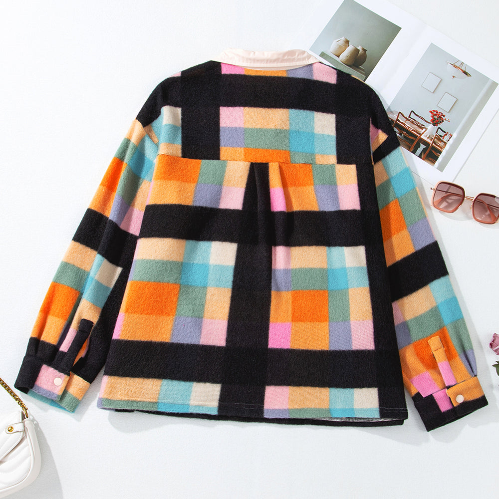 
                      
                        Black Plus Size Checkered Sherpa Sweatshirt
                      
                    