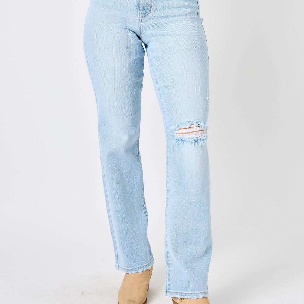 High Waist Distressed Jeans