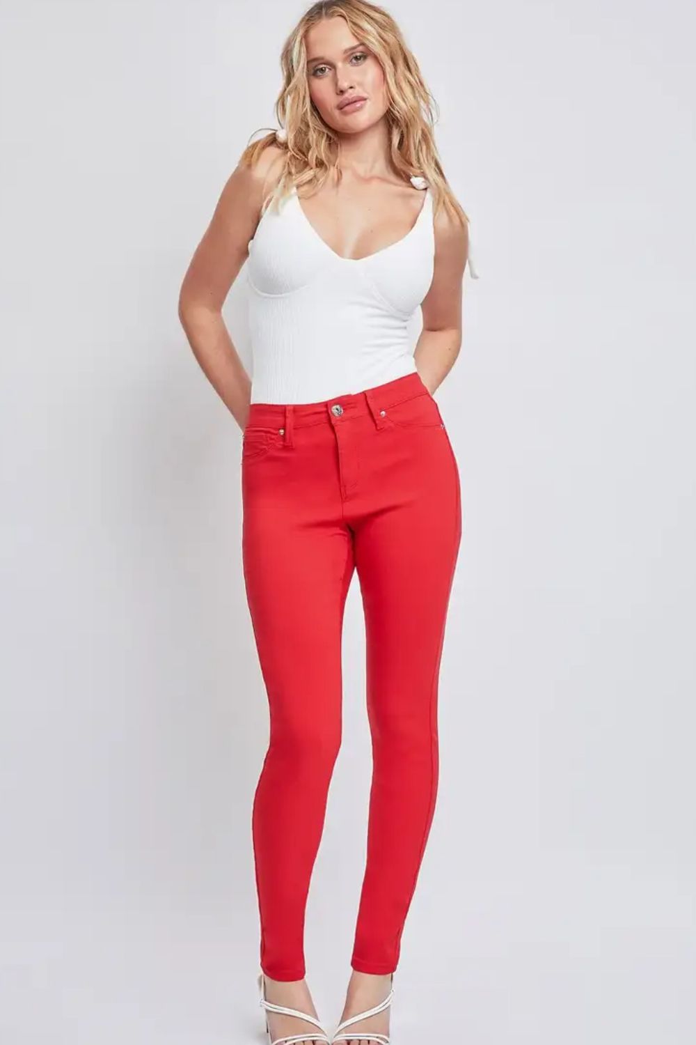 Red Hyperstretch Skinny Jeans