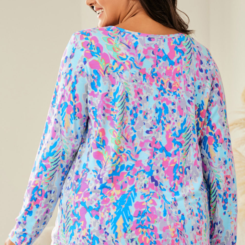 Blue Floral Lounge Set - Plus Size Loungewear