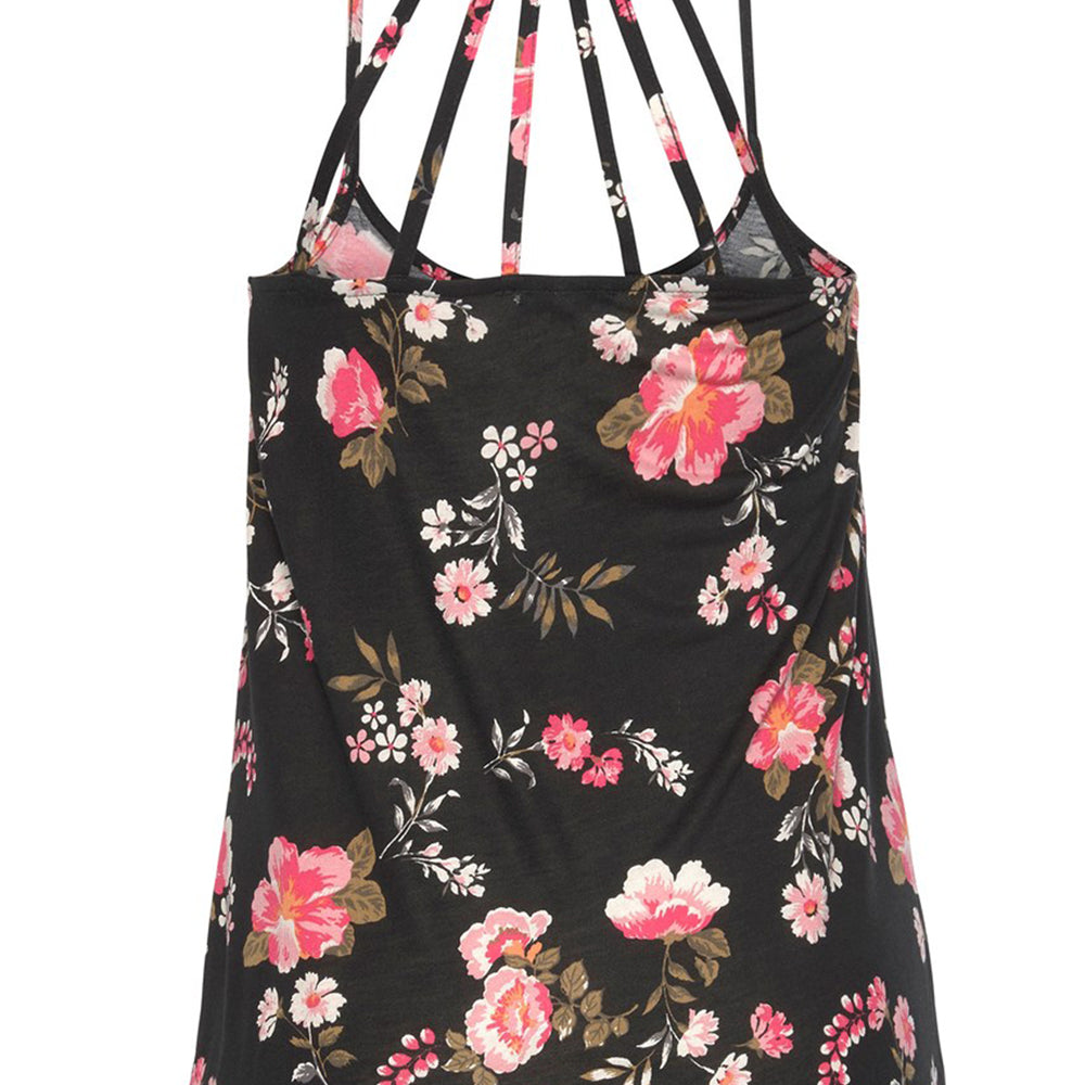 
                      
                        Black Floral Spaghetti Straps Tank Top
                      
                    