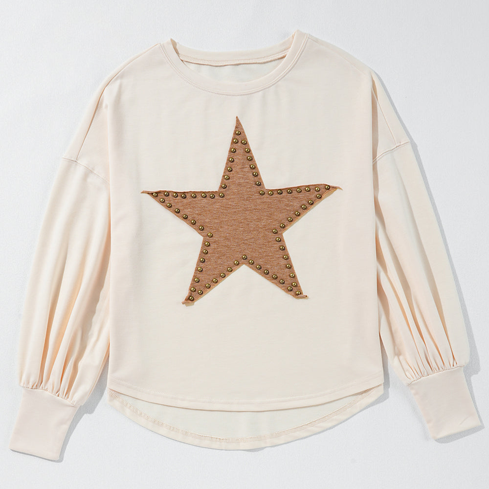 
                      
                        Apricot Star Graphic Oversized Long Sleeve Top
                      
                    