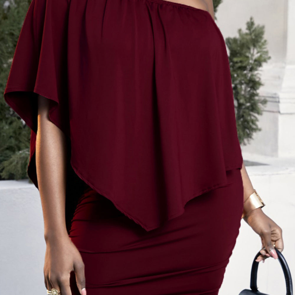 Plus Size One-Shoulder Mini Dress