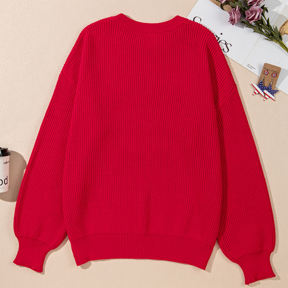 Racing Red Sparkle Plus Size Sweater