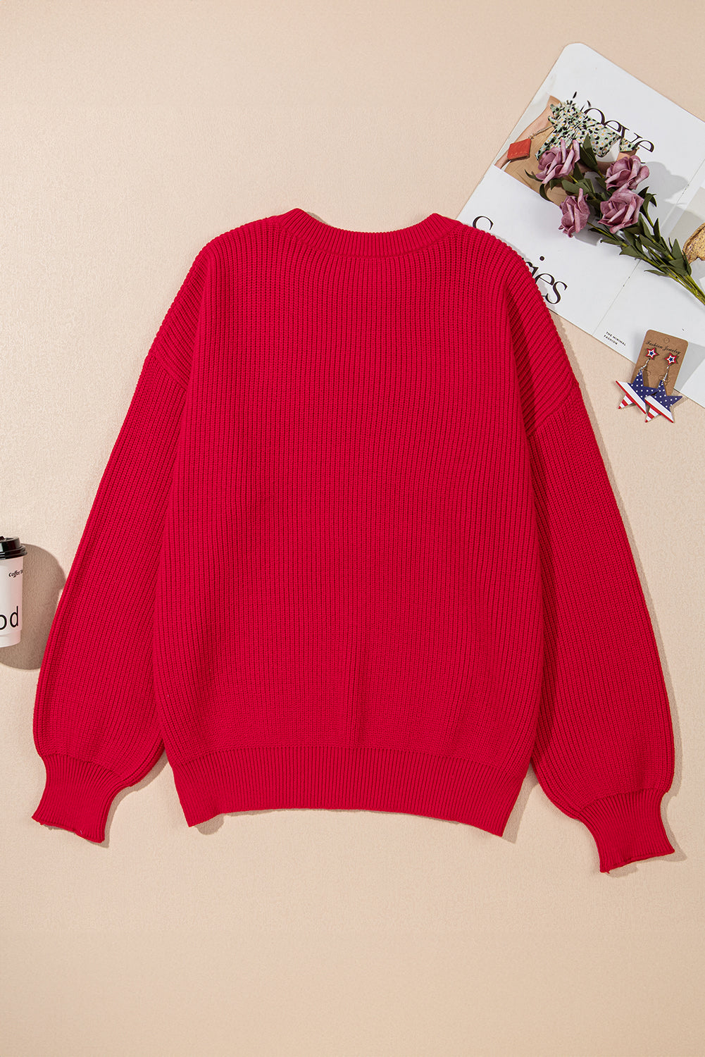 Racing Red Sparkle Plus Size Sweater