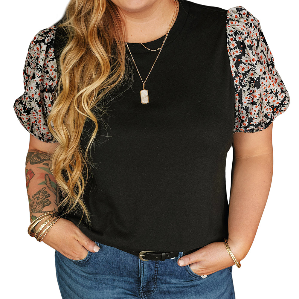 
                      
                        Black Daisy Printed Tunic Top - Plus Size
                      
                    