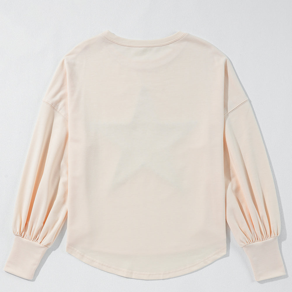 
                      
                        Apricot Star Graphic Oversized Long Sleeve Top
                      
                    