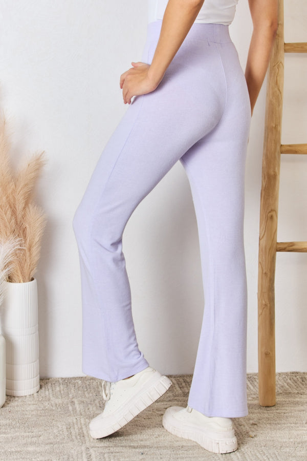 Purple Soft Knit Flare Pants