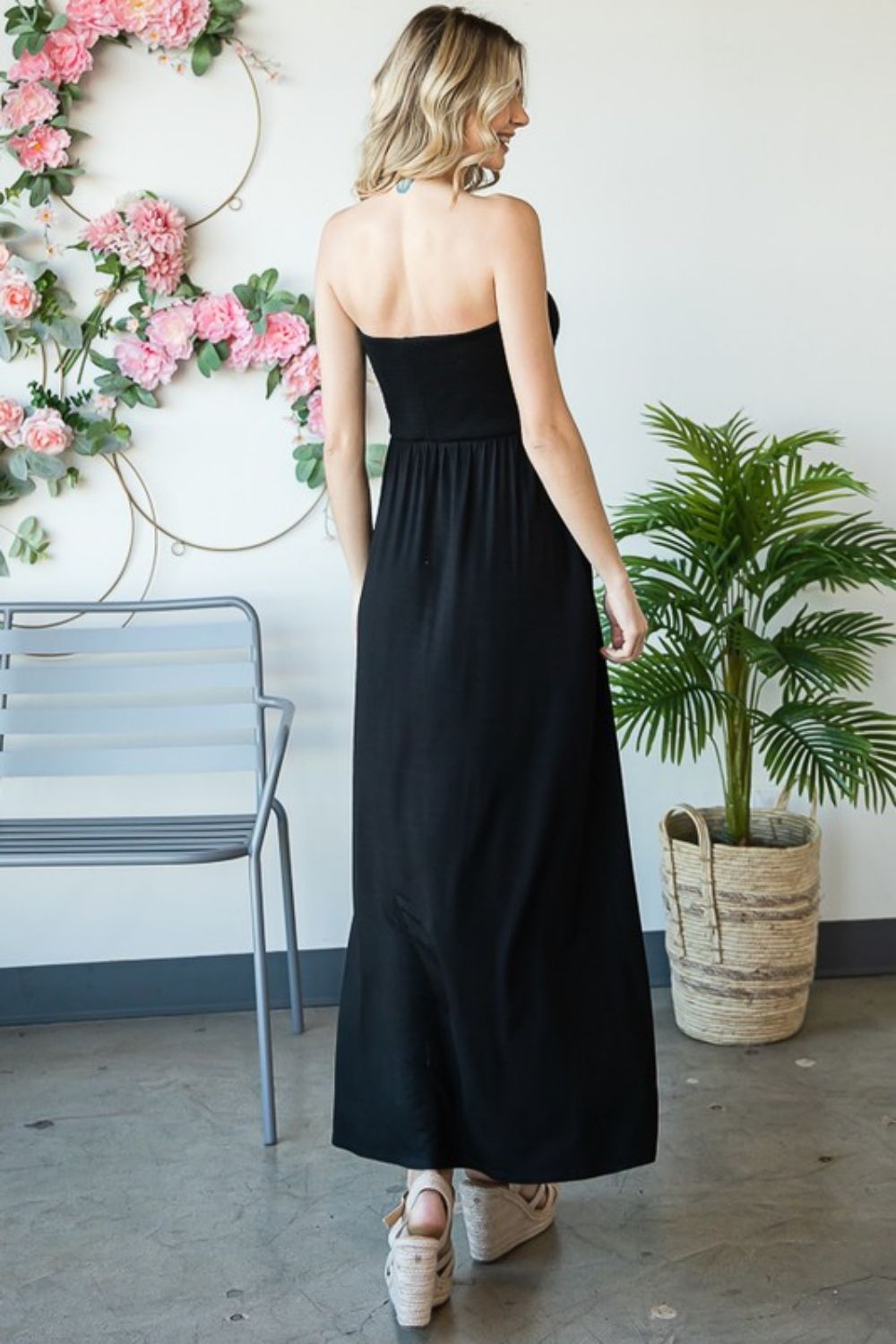 Black Strapless Maxi Dress